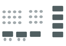 2 rows of chairs with aisle in middle and 1 row of classroom tables