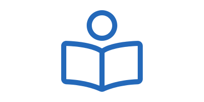 Open book and reader icon