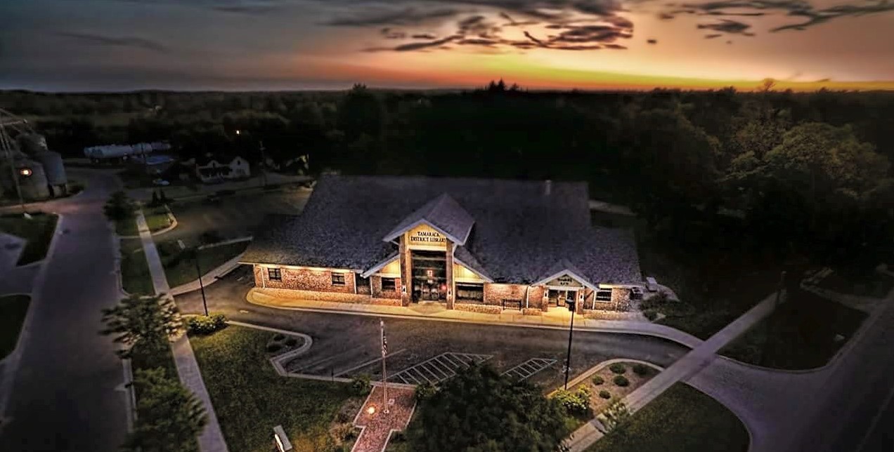 Tamarack District Library sky view at night