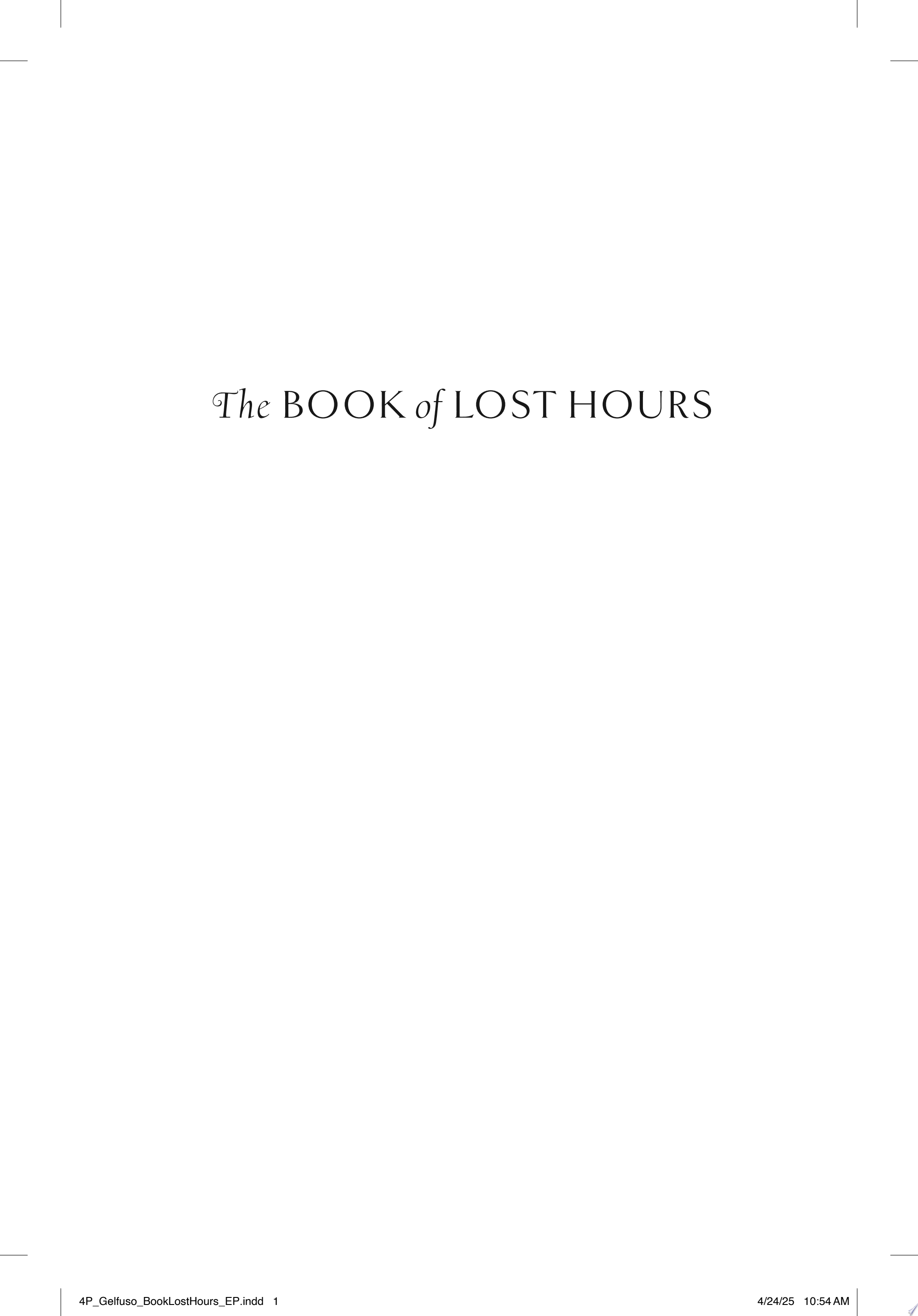 Image for "The Book of Lost Hours"