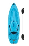 Blue kayak with a black paddle