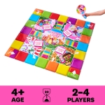 large colorful board game with candy theme