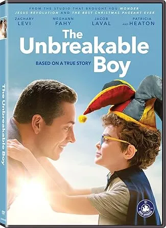 A little boy who is wearing a jester's hat with his hands on a mans shoulders bending down to the boys level.