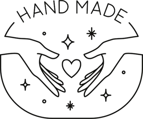 Drawing of two hands holding a heart with diamond drawings surrounding the hands