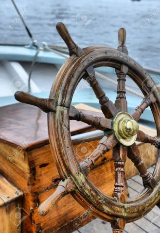 Vintage ship steering wheel 
