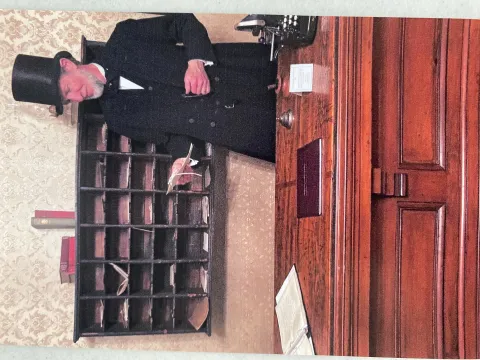 STEVE CHARNLEY IN COSTUME AS ABE LINCOLN