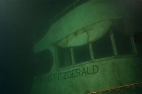 Underwater picture of the Fitzgerald Bow courtersy of GLSHS