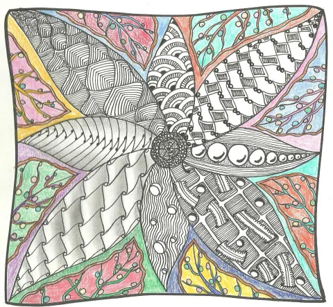 zentangle art shilling picture colored 