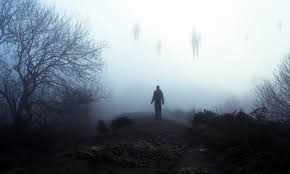 Black and white picture of paranormal activity ghosts