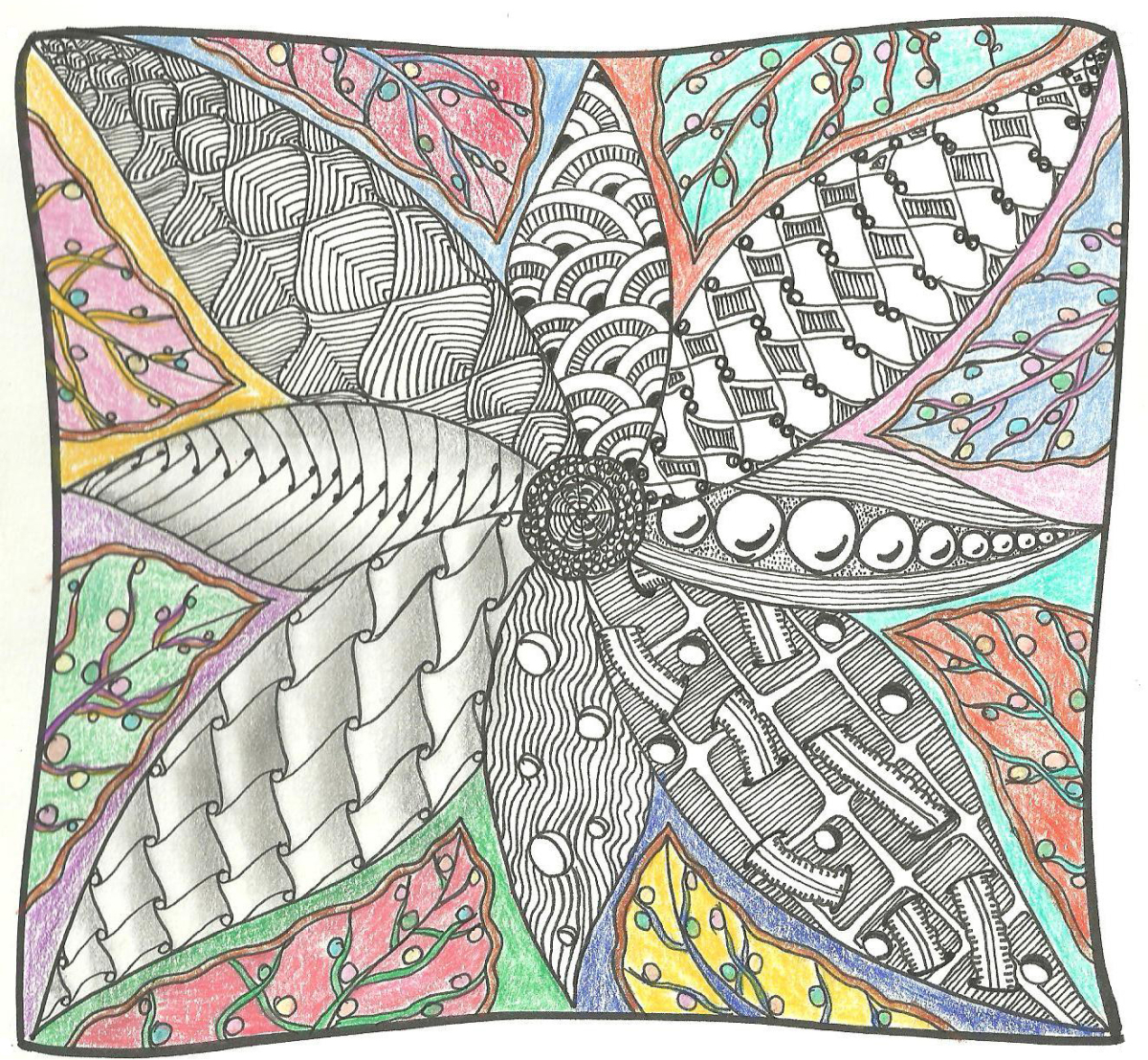 zentangle art shilling picture colored 